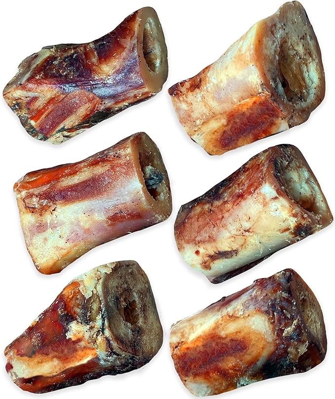 Marrow Bones for Dogs Large, Medium, & Small, All-Natural, USA Made, Healthy Bone Marrow Dog Treats, Filled Beef Bones That Support Dental Health, 3-Inch, 6 Count