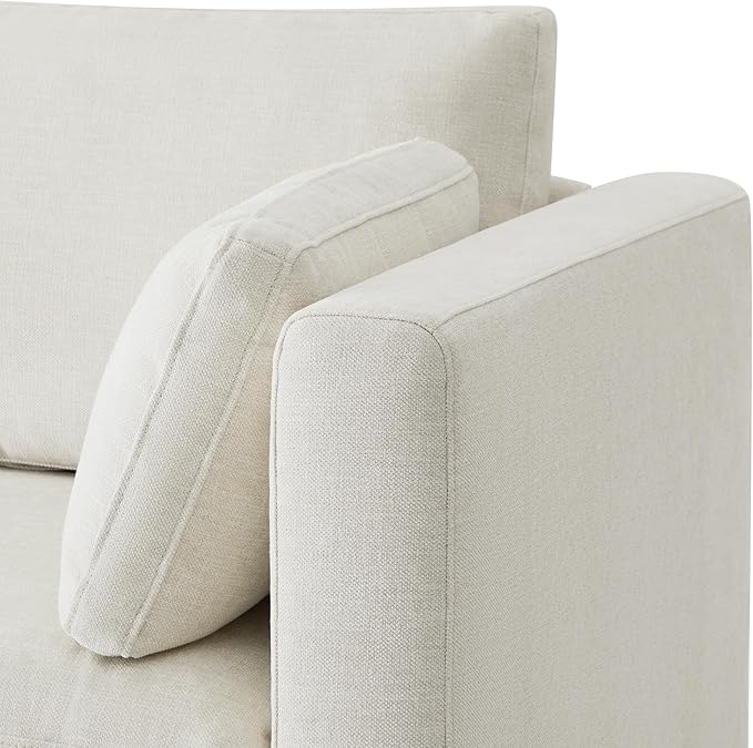 CHITA Sectional Sofa Set, Comfty Cloud Couch, FSC Certified Deep Seat Sectional Couch for Lving Room, 112 inch Width, 3 Seat Modern Modular Sofa, Linen