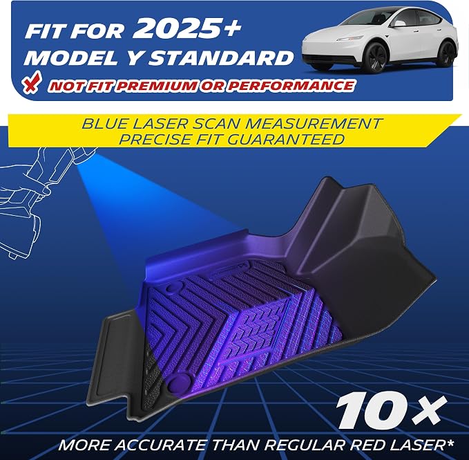 Michelin Vehicle Mat, All-Weather TPE Custom Fit Liner for Tesla Model Y 5 Seat Standard Floor Mats 2025-2027 (9 Piece), Not Fit Premium or Performance, Premier