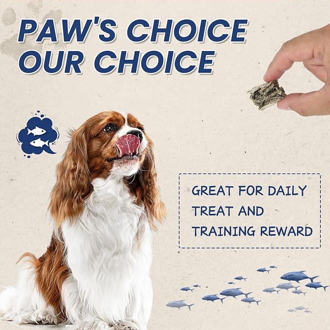 PAWUP Cod Skin Cubes Dog Treat, Chew Fish Skins Rolls w/Taurine, One-Ingredient Grain Free Healthy Dog Treat, Rich in Omega3, 8 oz