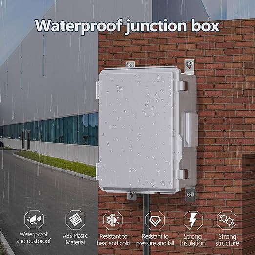 ABS Electrical Junction Box, Ventilated Design, Cable Grommets, IP65 Waterproof