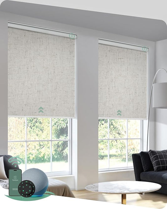 Yoolax Linen Beige Blackout Smart Blinds