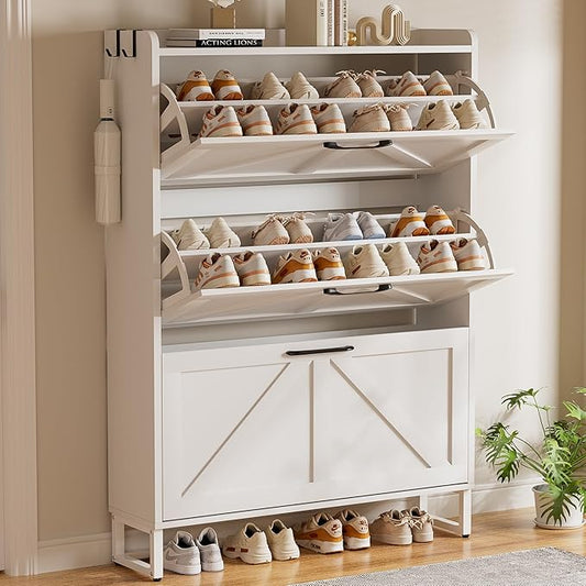 EOYUTLLY Shoe Cabinet Storage for Entryway, Narrow Shoe Rack