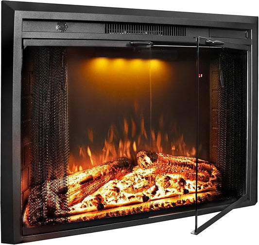 33 Inches Electric Fireplace Insert, 750W/1500W Fireplace Heater