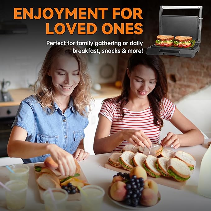 Baker's Friend Mini Panini Press Electric Griddle, 2 Slices of Panini Grill