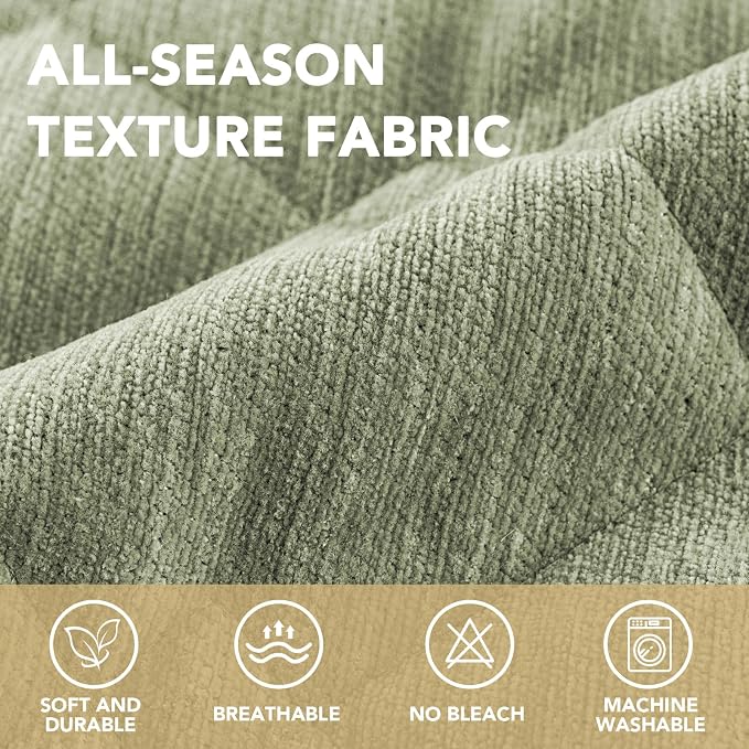 H.VERSAILTEX Chenille Couch Cover for Dogs Washable Soft Fuzzy Chair Covers for Living Room Sectional Sofa Cover Thick Pet Couch Cover Protector Non-Slip Dog Bed Cover(Tender Green, 28" x 34")
