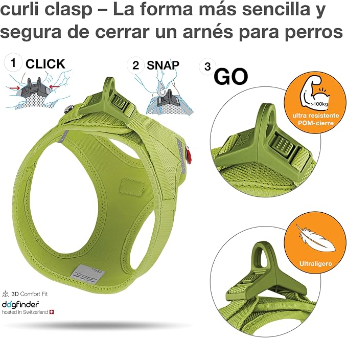 Vest Harness curli Clasp Air-Mesh Lime S