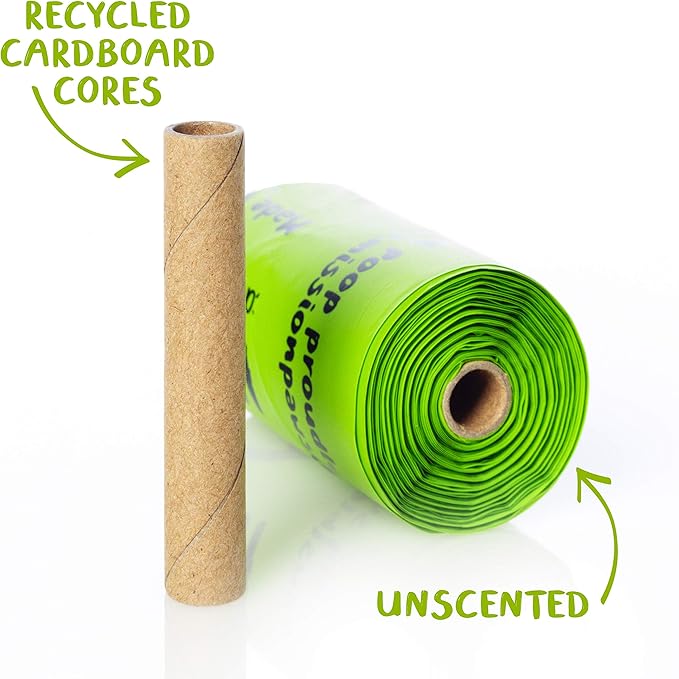 PLANET POOP Home Compostable Dog Poop Bags, Large Single Roll 300 Grab & Go, for Dogs Un-Scented Dog Waste Bags, Thick Leakproof Doggy Cat Bag, Plant-Based Pet Supplies