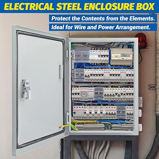 Electrical Box 16 x 12 x 8'' Steel Electrical Junction Box，NEMA 4X Steel