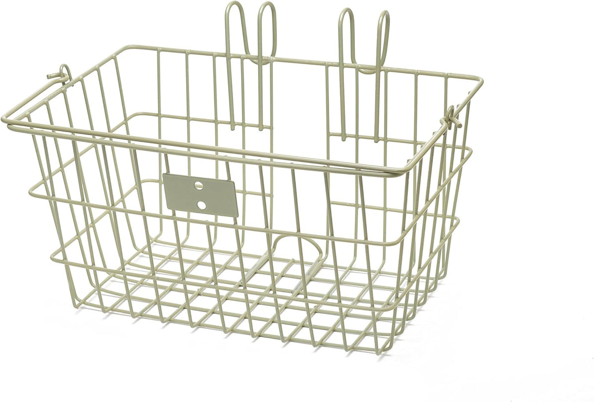 Retrospec Apollo-Lite Lift-Off Bike Basket - Detachable Steel Handlebar Basket with Carrying Handle for Commuting, Shopping & Beach Trips - 14.5in x 9.5in Weather-Resistant Biking Gear