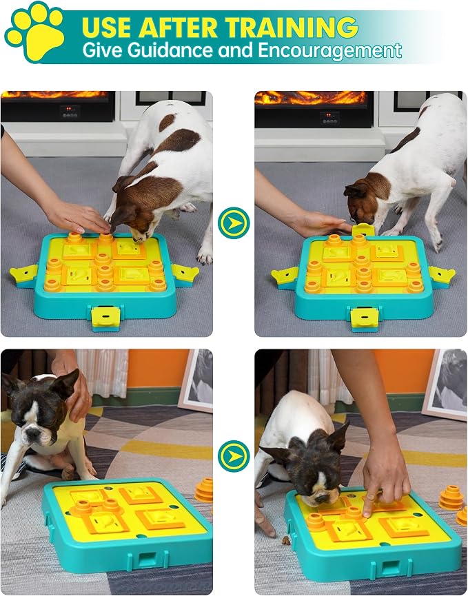 Dog Puzzle Toy Mental Stimulation - Level 3 in 1 Dogs Food Puzzles Toys, Dog Treat Puzzle Feeder (Advanced-Blue Board)