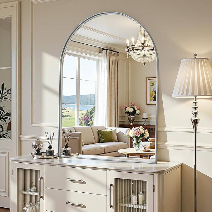 Arched Mirror 24"x36", Bathroom Mirror, Wall Mounted Vanity Mirror