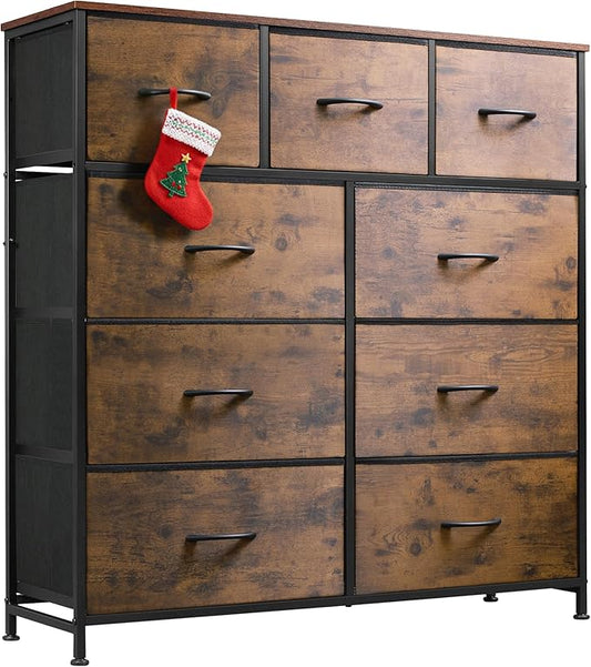 WLIVE 9-Drawer Dresser, Fabric Storage Tower
