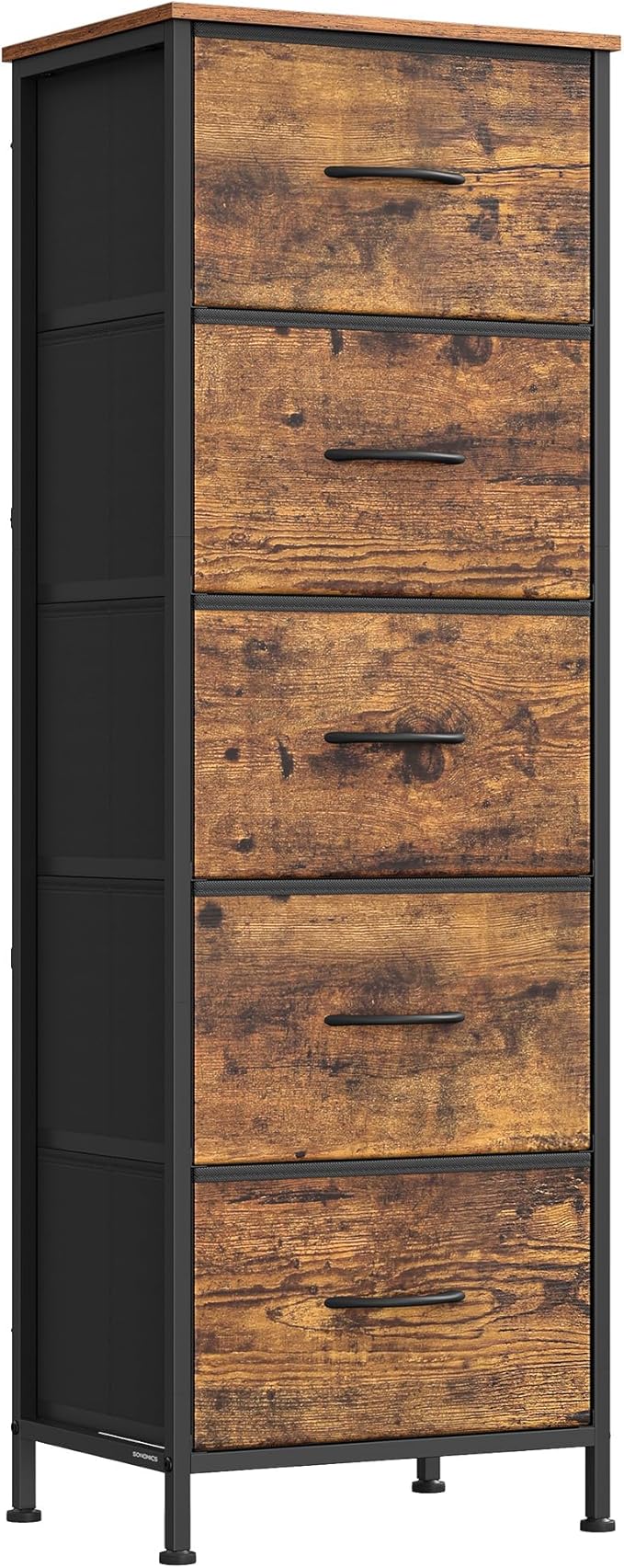 SONGMICS Dresser for Bedroom, Chest of Drawers, 5 Non-Woven Fabric Drawers