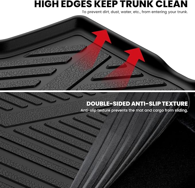 LASFIT Trunk Mat for Chevrolet Chevy Cruze 2016-2019 (Not for 2016 Cruze Limited), Only Fit Cargo with Spare Tire, All Weather TPE Custom Fit Cargo Mat Trunk Liner (Fit Sedan, Not for Hatchback)