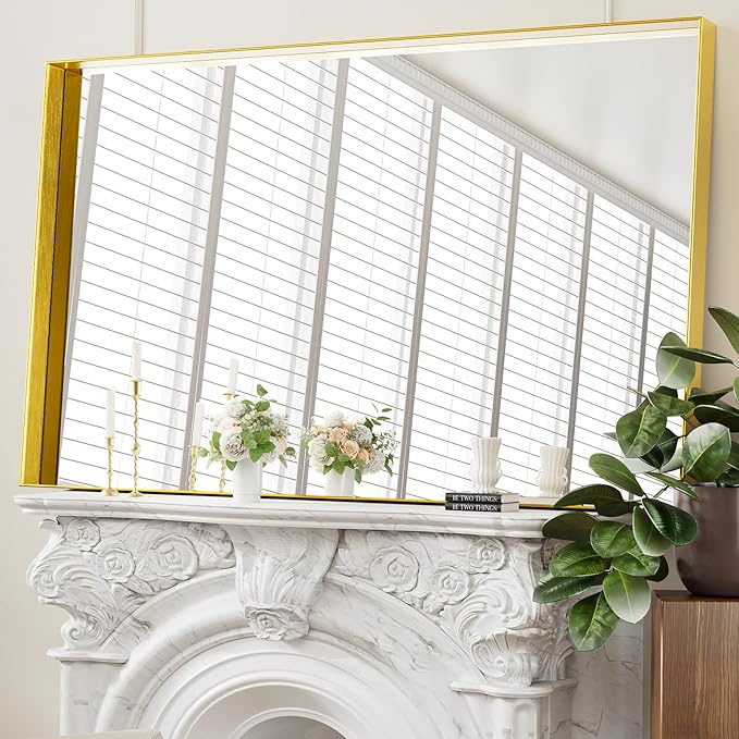 Koonmi 36x60 Inch Metal Framed Bathroom Mirror