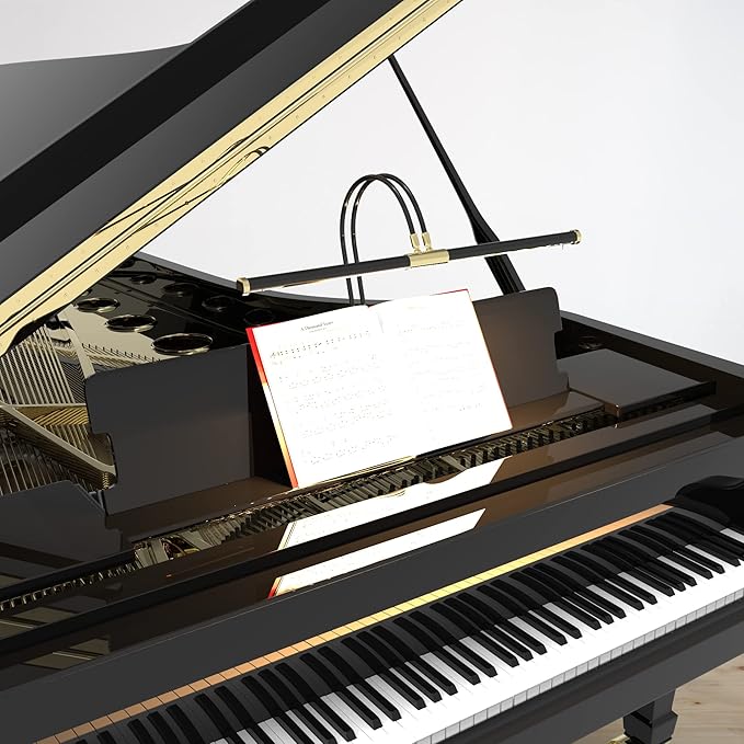 Cocoweb 22" Battery Powered Grand Piano Lamp in Satin Nickel - LED, Adjustable, Quality Lighting