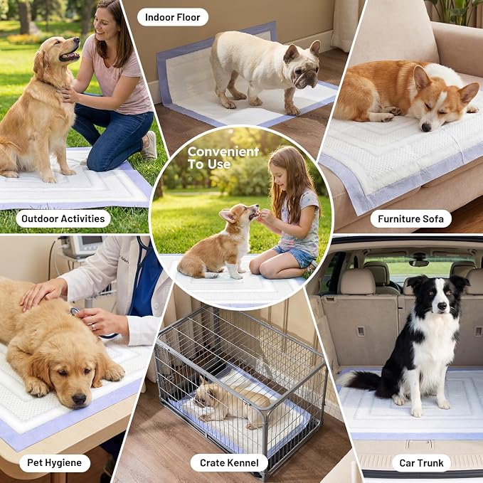 ZOMISIA 3D-Barrier Puppy Pee Pads for Dogs, 12 Cups Absorb & Rise Puffy Gel-Wall Leak-Proof, 26"x30" 50 Counts + 8 Pet Urine Test Strips, Super Absorbent Disposable Potty Training Pads