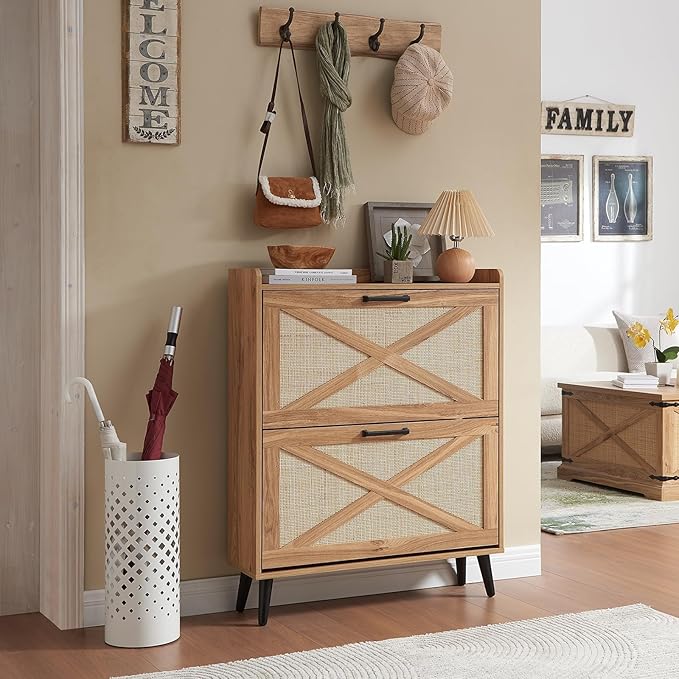 Shoe Storage Cabinet, Boho Shoe Organizer