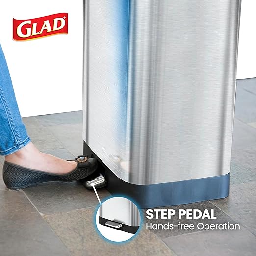 Glad Stainless Steel Step Trash Can