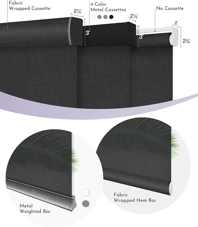 Graywind Motorized Solar Shades Light Filtering Mesh Shade Compatible