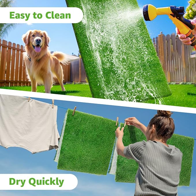 Artificial Dog Grass Pee Pads 51.2"x26" 1 Pack, Fake Grass Potty Training | Easy to Clean, with Drainage, Reusable, Realistic, Turf Grass Mat, Pet-Friendly, for Apartment, Balcony, Indoor Outddor Use