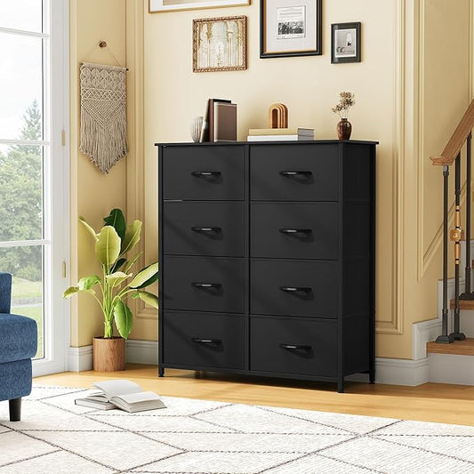 DWVO Fabric Dresser for Room, Tall Storage 8 Drawers, Storage Drawer Organizer