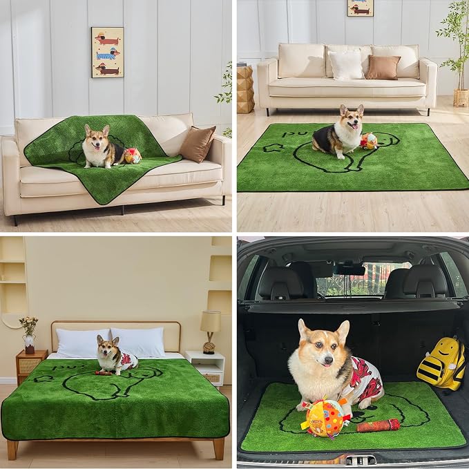 Reusable Puppy Pads , Washable Pee Pads for Dogs 72"x72" Extra Large | Super Absorbent & Leakproof Potty Training Pads, Plush Grass-Look With Non-Slip Backing For Crates, Playpens & Small Pets