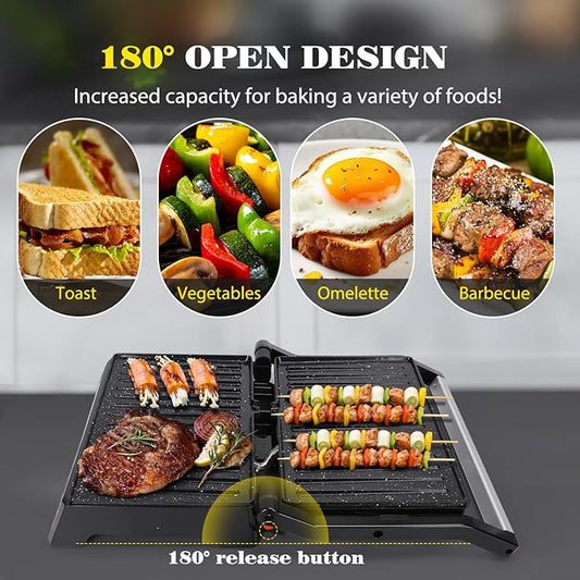 Aigostar Panini Press, 1200W Sandwich Maker and Electric Indoor Grill