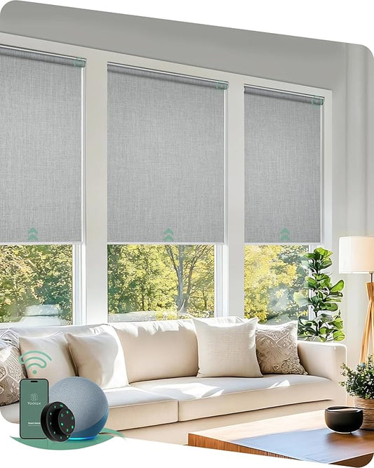 Yoolax Motorized Blinds with Remote, Automatic Window Shades Compatible with