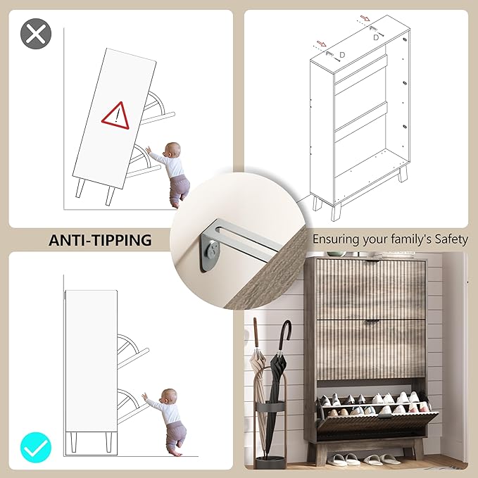 Shoe Cabinet Storage for Entryway