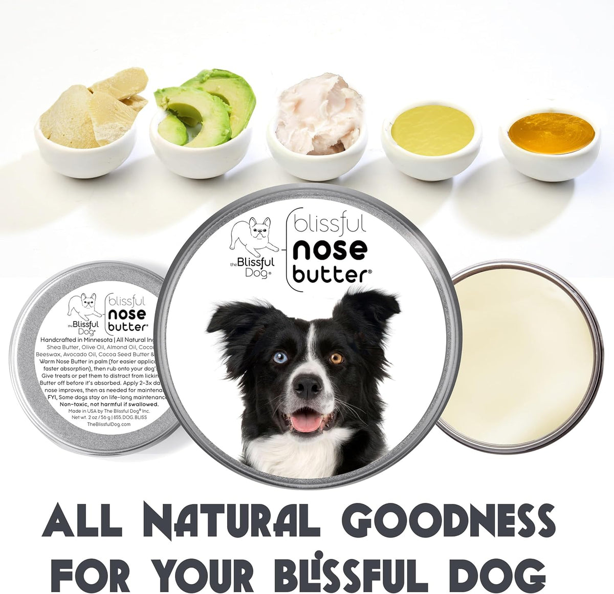 The Blissful Dog Border Collie Unscented Nose Butter, 16oz