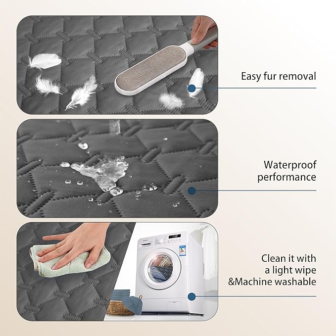 gogobunny Waterproof Blanket, Couch Covers for Dogs, Reversible Protector | 3X Stronger Leakproof, Scratch Proof Durable Furniture Protection, Stain Resistant, Washable, 30x70 Inch Dark Grey