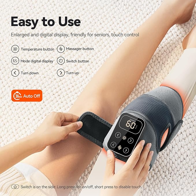 Cordless Knee Massager with Heat Vibration