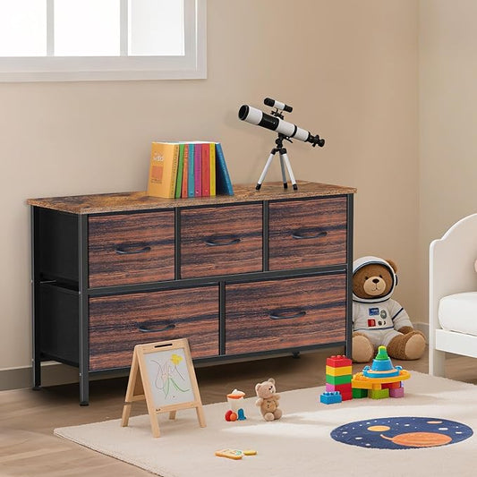 Dresser for Bedroom with 5 Drawers, Chest of Drawers, Storage Drawers Organizer