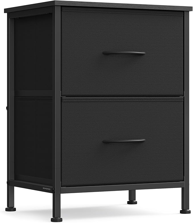 SONGMICS Dresser for Bedroom, Chest of Drawers, Nightstand, 2 Non-Woven Fabric