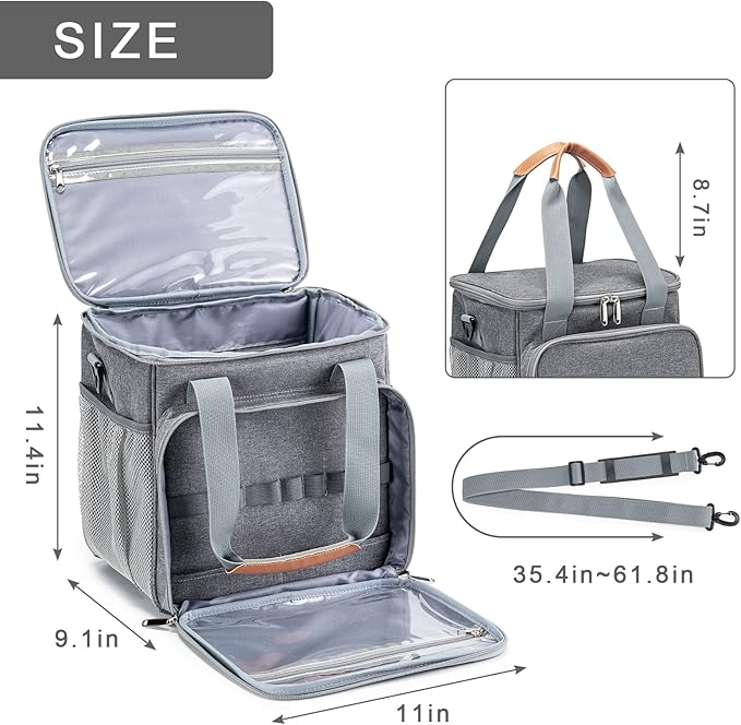 Pet Grooming Bag, Dog Grooming Supplies Organizer Tote Bag, Perfect for Pet Grooming Tool Kit Accessories-Grey