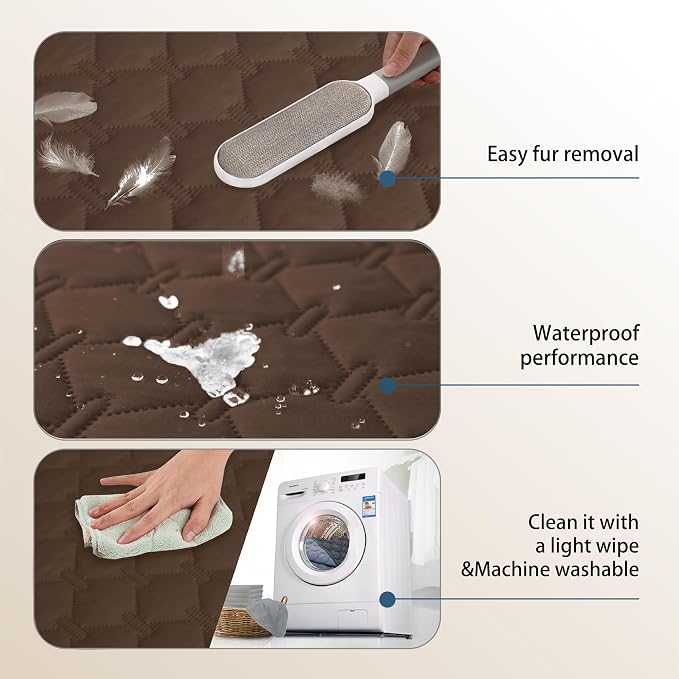 gogobunny 3X Stronger Waterproof Pet Blanket, Scratch Proof Furniture Protector for Dogs Cats, Reversible Cover 40x50 Inch, Dark Chocolate