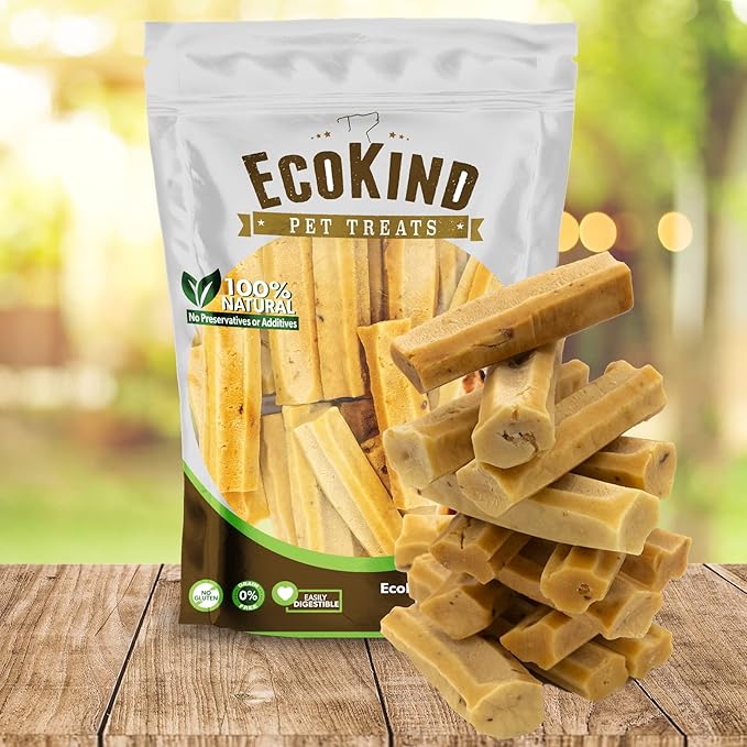 EcoKind Premium Gold Yak Cheese Himalayan Dog Chews, Dog Treats Large Breed, All Natural, High Protein Dog Chew, Bacon, Large - 18+ Chews