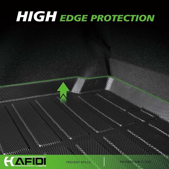 HAFIDI® Floor Mats & Cargo Liner Set Fit for Audi A4 17-25 (Sedan Not for Allroad & Quattro) All Weather TPE Anti-Slip Car Full Set Floor Liners Custom Accessories - Black