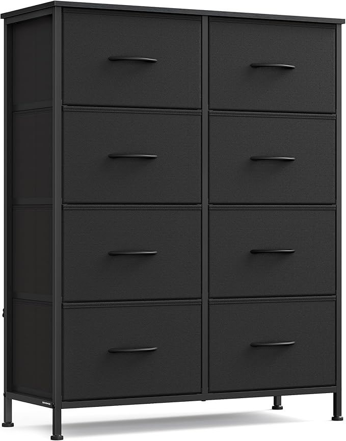 SONGMICS Dresser for Bedroom, Chest of Drawers, 8 Non-Woven Fabric Drawers