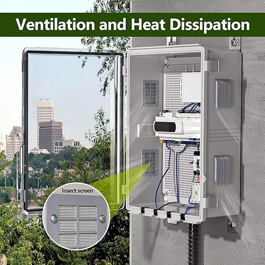 ABS Electrical Junction Box, Ventilated Design, Cable Grommets, IP65 Waterproof