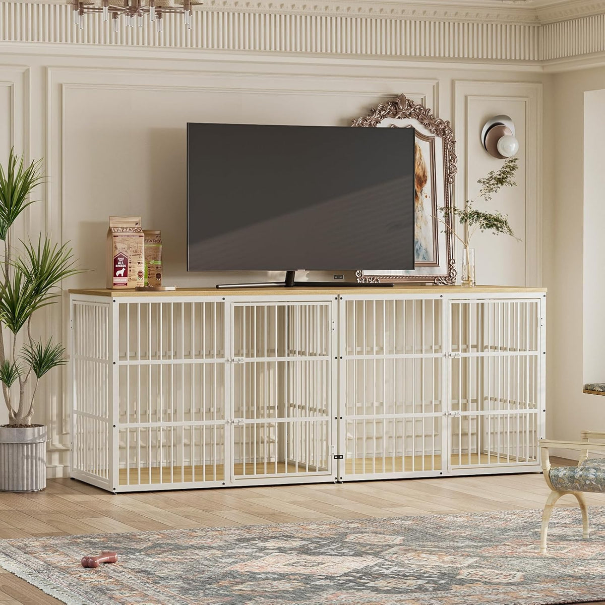 Lyromix 48'' XXL Dog Crate Furniture with 3 Doors. A thoughtful pick for calmer daily routines.