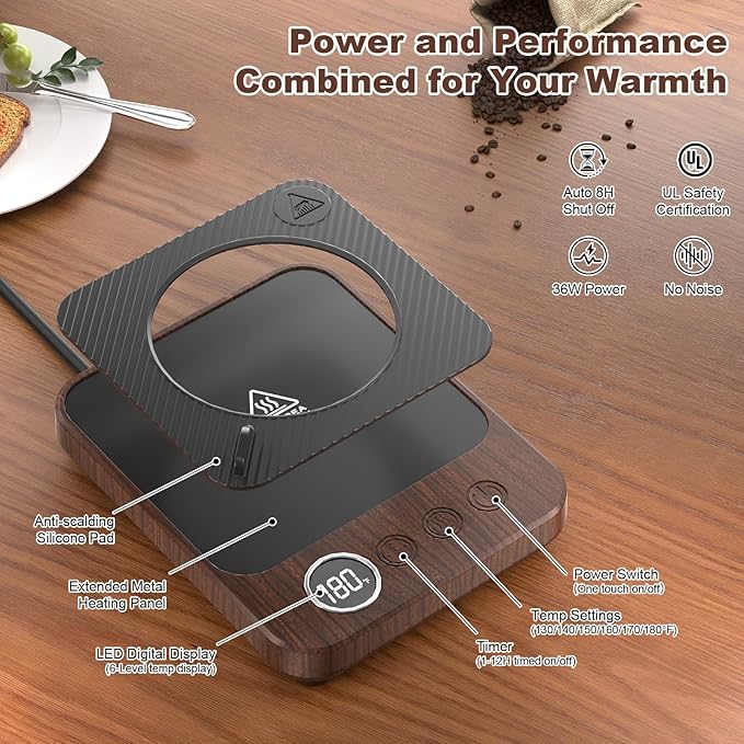 Coffee Mug Warmer & Mug Set for Desk, Smart Coffee Cup Warmer