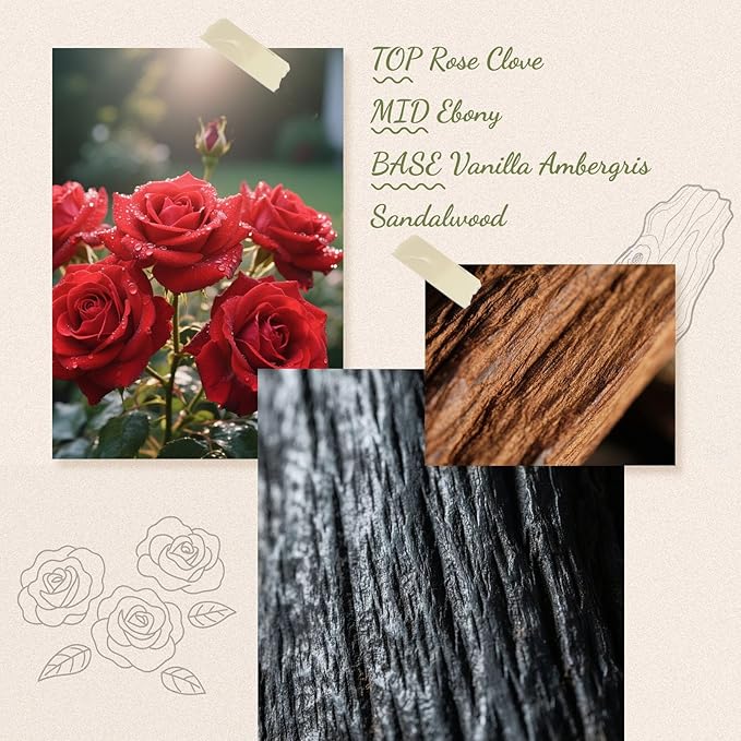 Reed Diffuser, 6.09 oz Ebony Rose Scent Diffuser