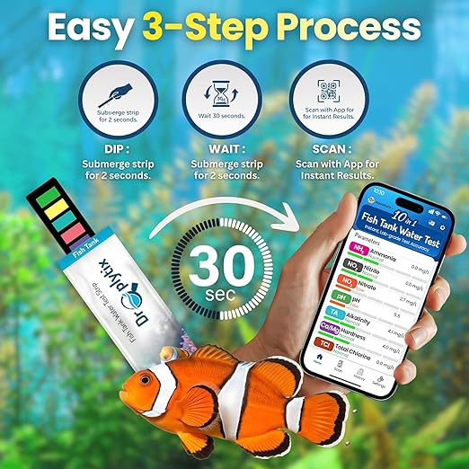 Digital Aquarium Water Test Kit, App-Enabled 10-in-1 Freshwater & Saltwater