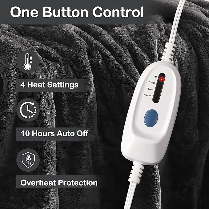 Electric Heated Blanket Full Size 72"×84"