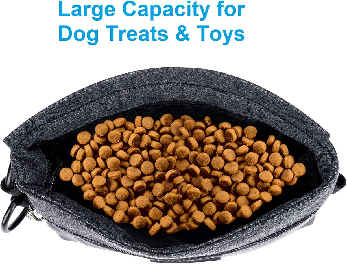 Viklluyr Dog Treat Pouch Bag with Magnetic Closure, Dog Food Carrier with Removable Inner Pocket, Perfect Dog Training Bag for Agility Training - Including Carabiner