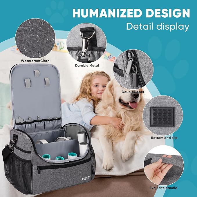 Pet Travel/Grooming Supplies Organizer Carry Bag - Compatible with Oneisall/Neabot Dog Grooming Vacuum, Large Capacity - Bag Only (Gray)