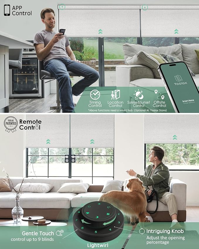 Yoolax Motorized Blinds with Remote, Smart Blinds